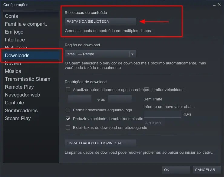 Como adicionar pastas de jogos na biblioteca do cliente Steam no